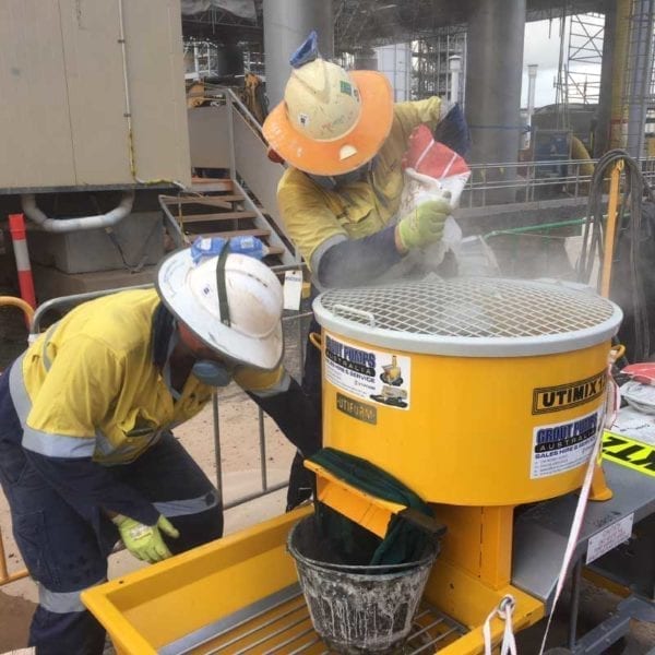 Grout Pump & Mixer 415 Volt Large in use on a work site. Part of the range available for Hire Perth